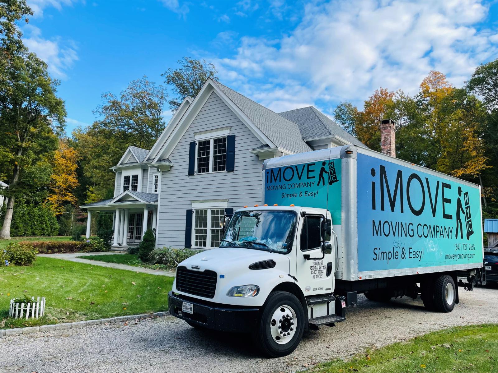 iMOVE NYC Truck parked on a Driveway ready for Furniture Moving