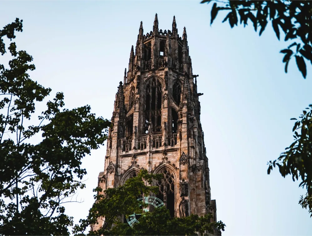 Close-up to Breathtaking Harkness Tower in New Haven Connecticut