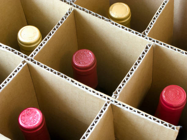 Close Up Cardboard Wine Box