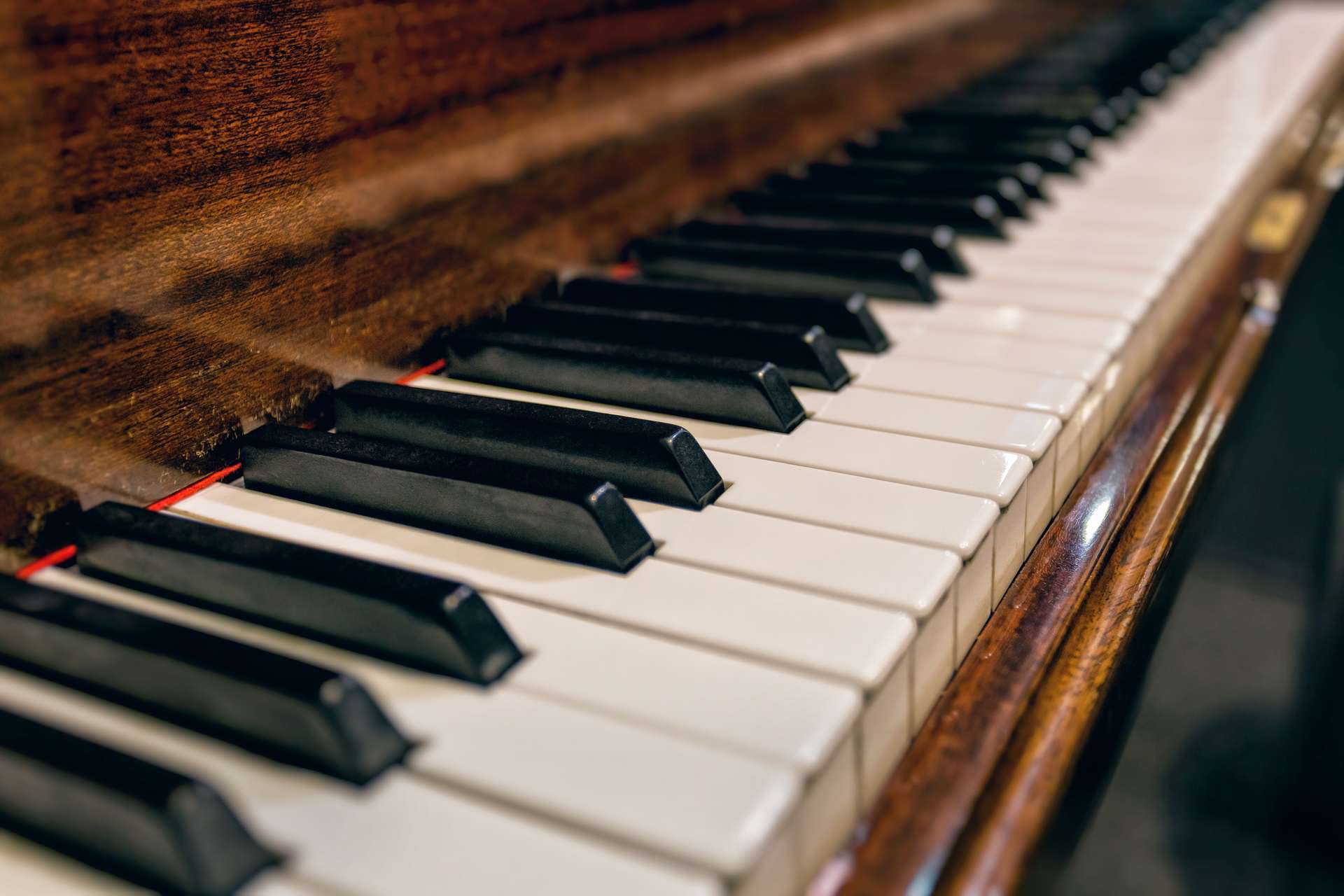 Close up Photo of Old Piano Keys