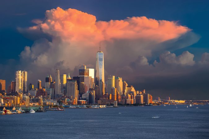 Financial District with One World Trade Center Taken From the Hudson River